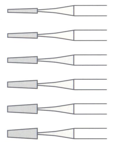 Dentorium Tungsten Carbide Cutters FISSURE TAPERED
