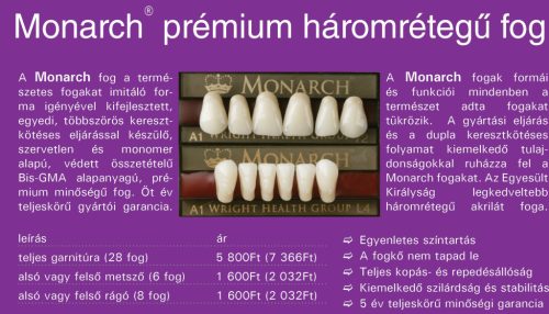 Monarch Superior 3-Layered Acrylic Teeth LOWER ANTERIOR