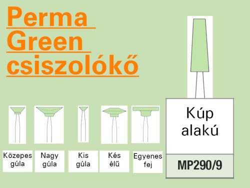 Perma Green Mounted Stones TAPERED cone PORCELAIN finish